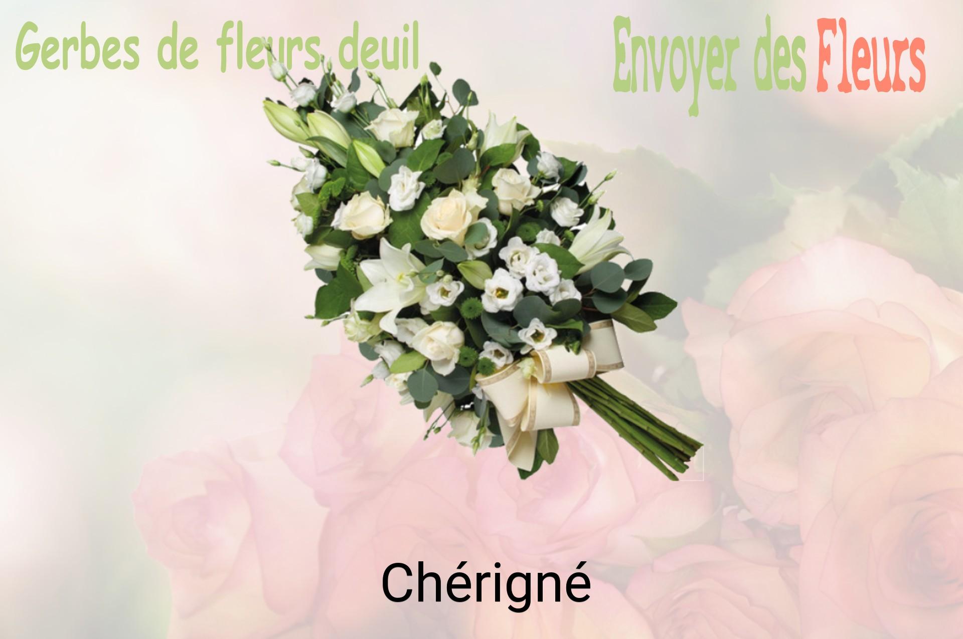 Gerbe de fleurs de deuil livrée à Chérigné